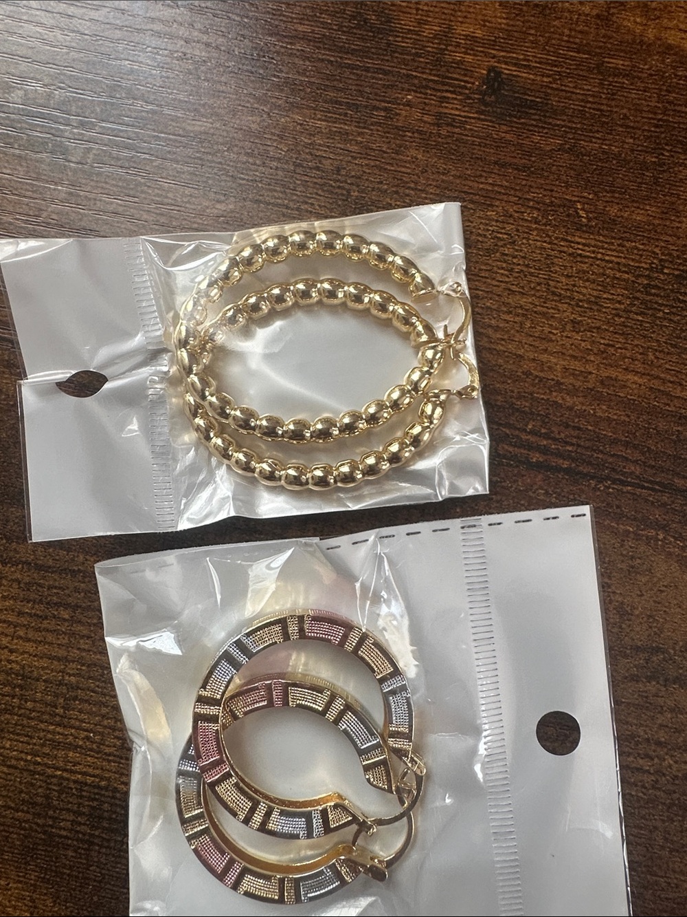 Gold Beaded and Multicolor Hoop Earring Set - Women Jewelry